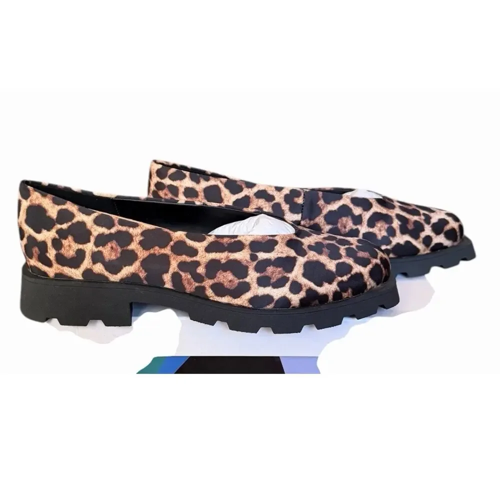 Katy Perry Collections The Daarling Leopard Satin Lug Sole Loafers Size 11 NIB